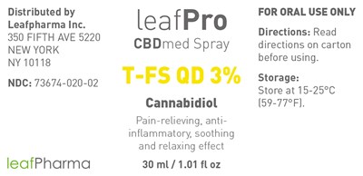 Principal Display Panel_label 30ml (Leafpro Cbdmed Oil T Fs Qd 3 Etikett 47x97 Us)